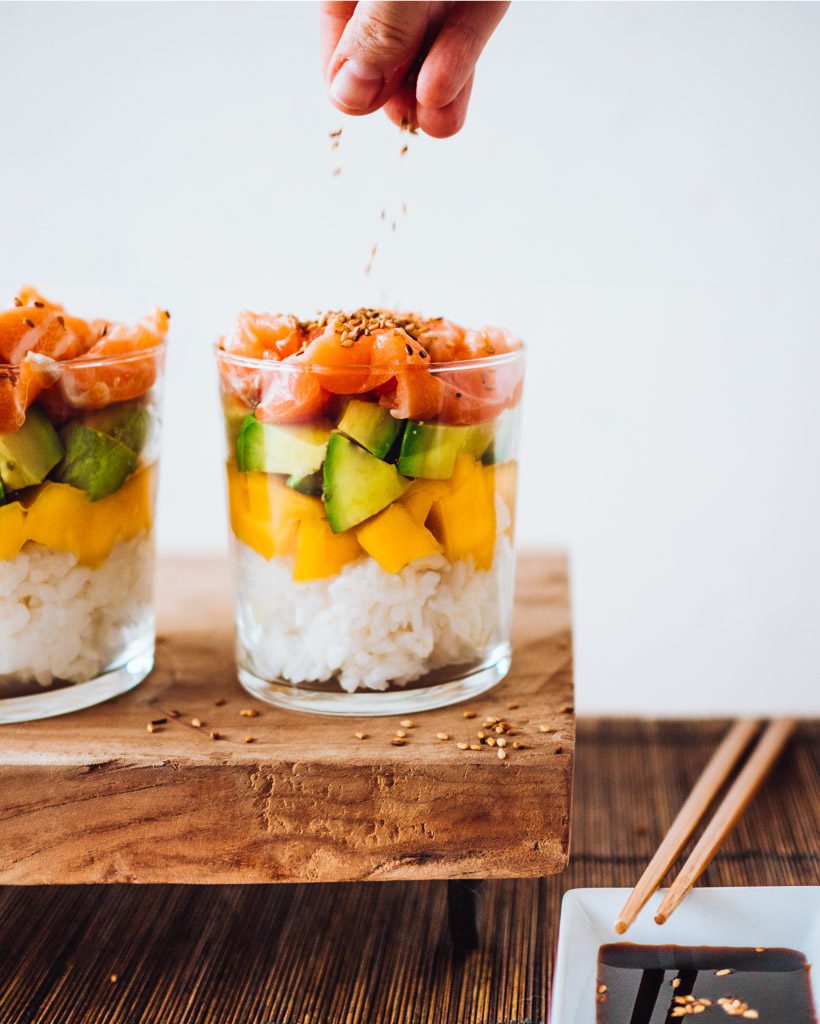 Verrine de poke / sushi - Charlie Cocotte - Photographe culinaire